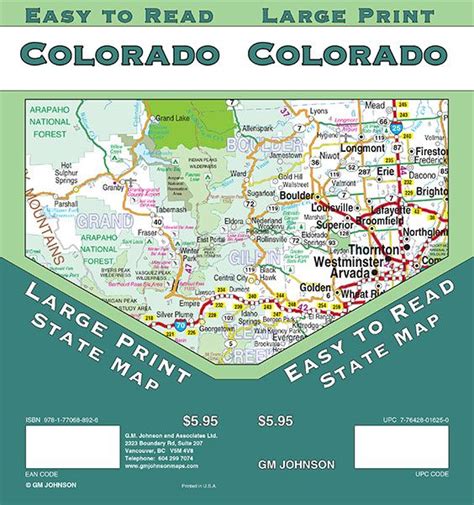 Colorado Large Print Colorado State Map Gm Johnson Maps