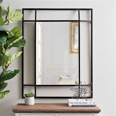 Here is a fantastic square decorative mirror that you can place anywhere in the home. Black Metal Corner Squares Framed Wall Mirror | Kirklands in 2020 | Framed mirror wall, Frames ...