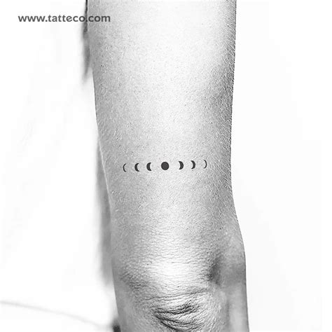Minimalist Moon Phases Temporary Tattoo Set Of 3 Tatteco Yoga