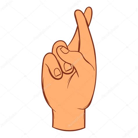 Fingers Crossed Icon In Cartoon Style Stock Vector Image By ©ylivdesign