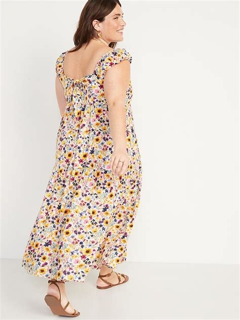 Tiered All Day Fit And Flare Maxi Dress For Women Old Navy