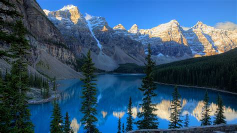1366x768 Canada Mountains Parks Lake Moraine 5k 1366x768 Resolution Hd