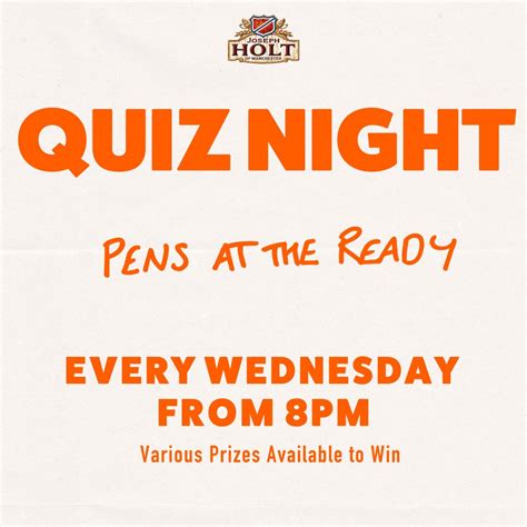 Quiz Night Every Wednesday Woodthorpe Pub Prestwich