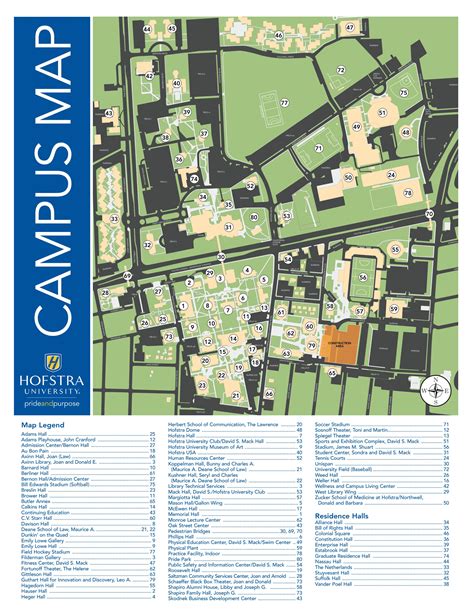 Hofstra University Campus Map With Legend By Hofstra University Issuu