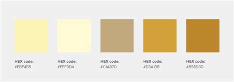 The Different Shades Of Yellow And Brown Are Shown In This Chart With