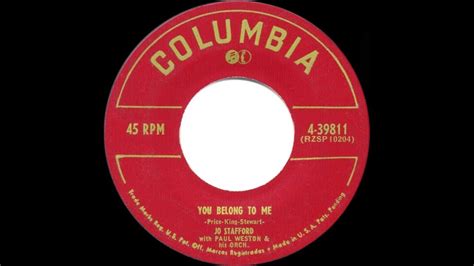 1952 Hits Archive You Belong To Me Jo Stafford Her Original 1