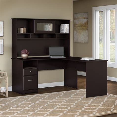Cabot Modern 60w L Desk With Hutch Includes File Drawer And Storage
