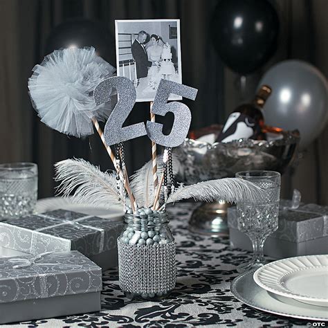 25th Anniversary Party Mason Jar Centerpiece Idea Oriental Trading