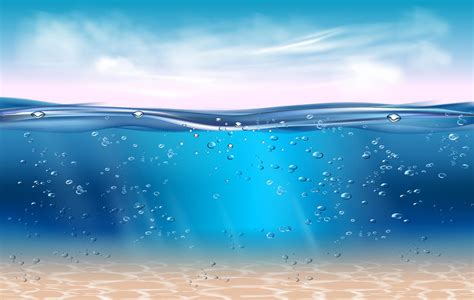 Realistic Underwater Background Ocean Deep Water Sea Under Water