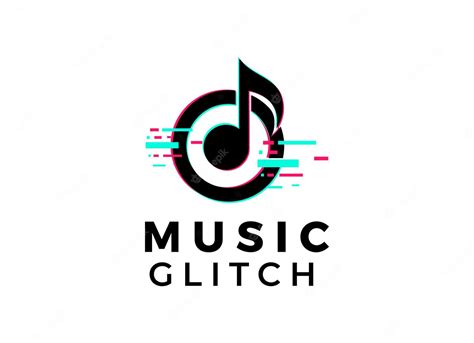 Premium Vector Music Logo With Glitch Style Vector Template