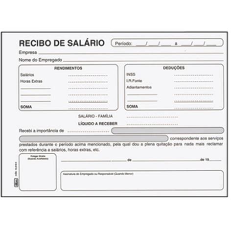 Bloco Recibo De Salario 100fls 15018 Tilibra Livrarias Curitiba
