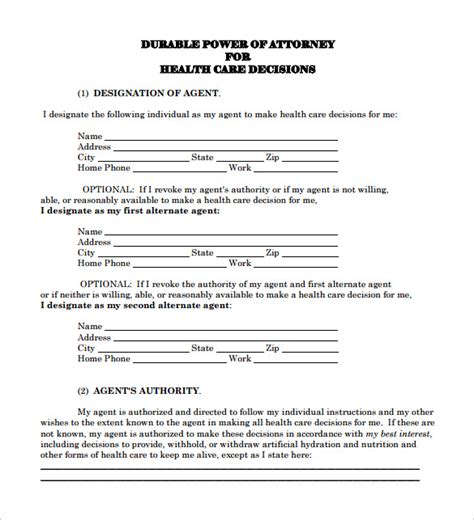 Advance Directive Form 9 Download Free Documents In Pdf