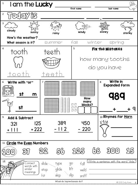 Not sure where to start? Morning Work: Second Grade March Packet | Morning work ...