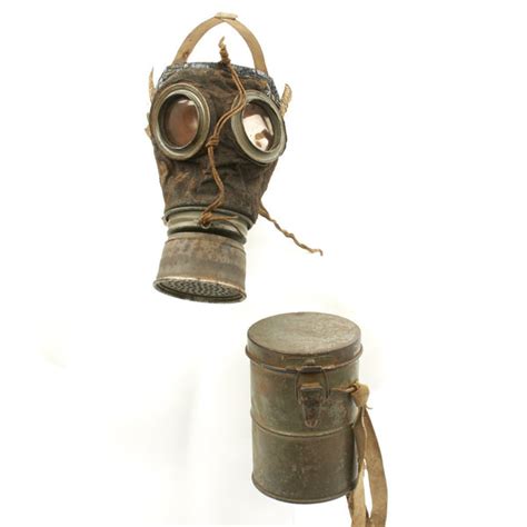 Original Imperial German Wwi Gas Mask With Can Dated January 1918