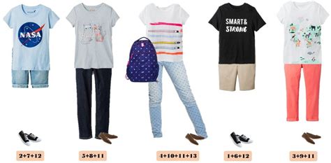 Girls Back To School Capsule Wardrobe Mix And Match Outfits