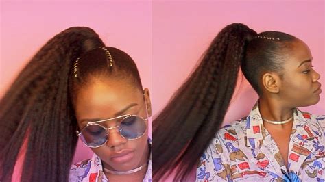 How To The Perfect Sleek High Ponytail On Natural 4c Hair Youtube