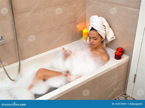 Hot Girl In A Warm Bathtub Stock Image Image Of Bathtub