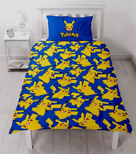 Pokemon Go Pikachu Action Panel Single Bed Duvet Quilt Cover Set