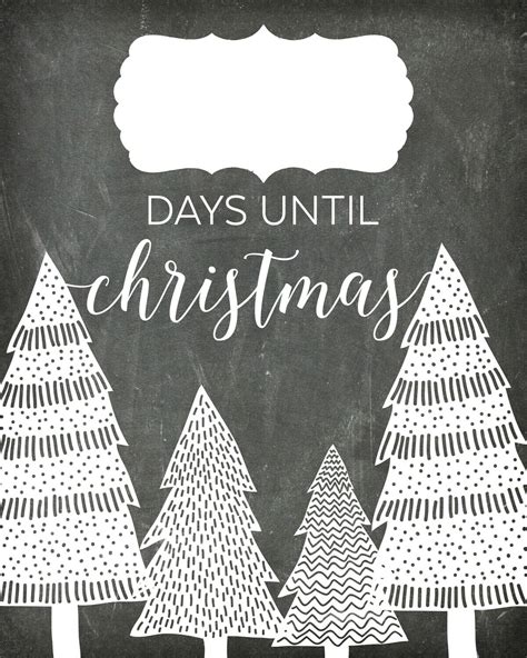 Countdown Days Until Christmas Free Chalkboard Printable