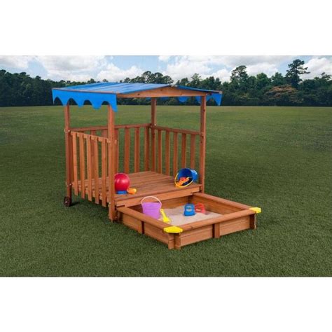 Creative Cedar Designs 55 In X 535 In Brown Square Wood Sandbox In The