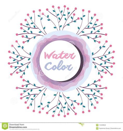 Watercolor Symbol Branches Paint Art Stock Vector Illustration Of