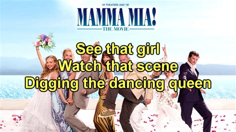 Mamma Mia The Movie Dancing Queen Instrumentallyrics Youtube