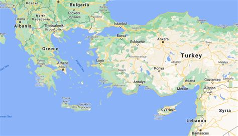 Map Of Turkey And Greece North America Map