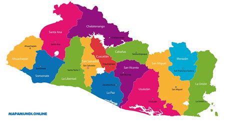⊛ Mapa De El Salvador ·🥇 Político And Físico Imprimir Colorear 2022