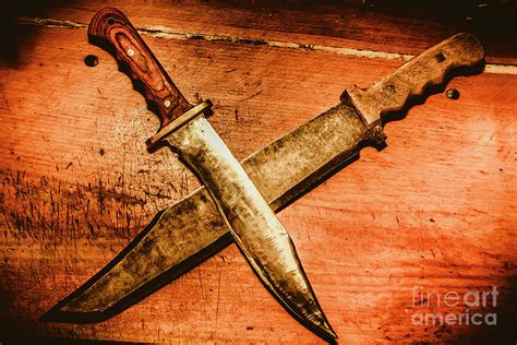 Big canvas paintings for home decor. Two Old Knives Crossed On Table Photograph by Jorgo ...