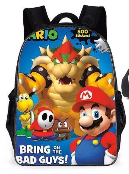 Super Mario Backpack Kids Boys Girls School Shoulder Bag Travel