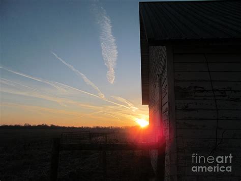 Peeking Through The Barn Sunrise Photograph By Tina M Wenger Fine Art
