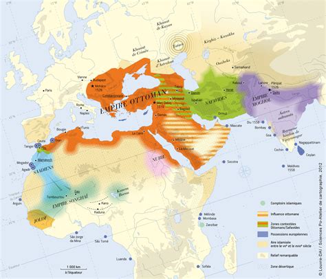 Carte Du Monde Musulman Entre 1526 Et 1550 Le Triomphe De Lempire Ottoman