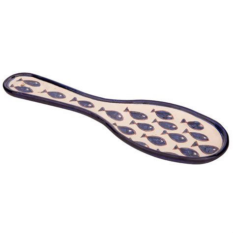 Ideal to use on your kitchen worksurfaces to keep them clean and tidy. Spoon Rest Blue/White Fish - Divine Distribution