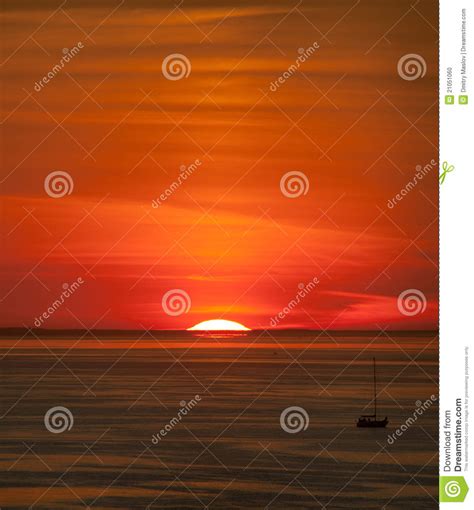 Red sunset over the sea stock photo. Image of landscape - 21051060