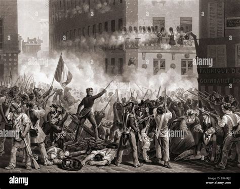 Bataille Pendant La Révolution De Juillet 1830 Sur La Rue De Rohan