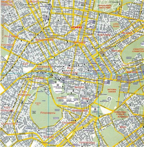 Athens Tourist Map Athens Mappery
