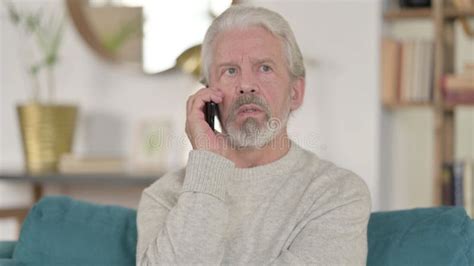 Senior Old Man Talking On Phone Stock Image Image Of Answering