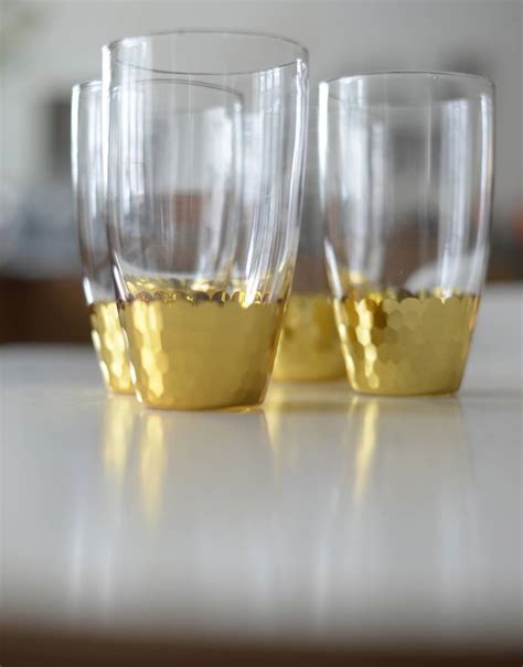 Set Of Four Gold Dipped Glasses By The Forest And Co