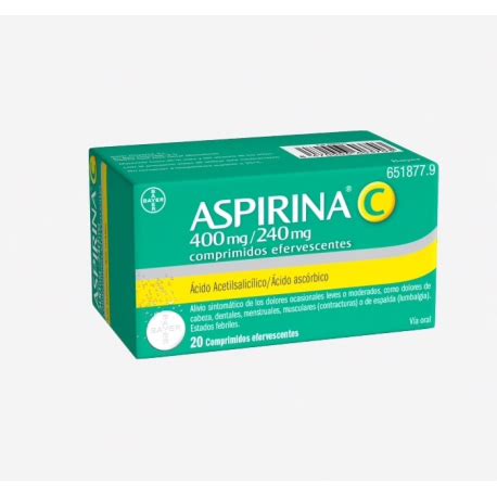 Do not cut, crush or chew capsules. Comprar Aspirina C Bayer Efervescente 20 comprimidos al ...