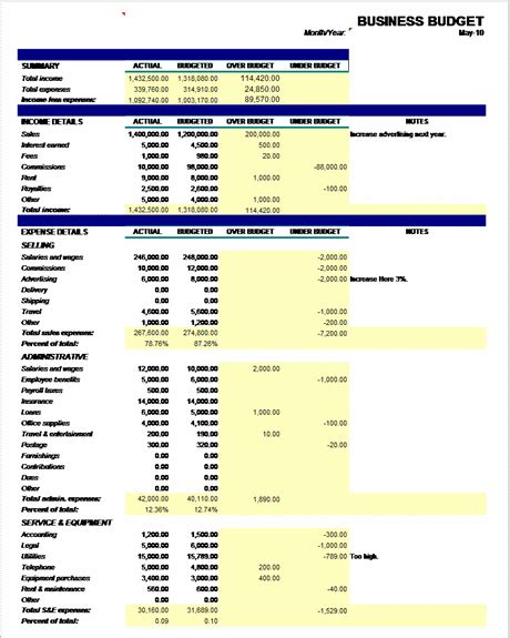 Microsoft Excel Budget Plan Template Budget Templates