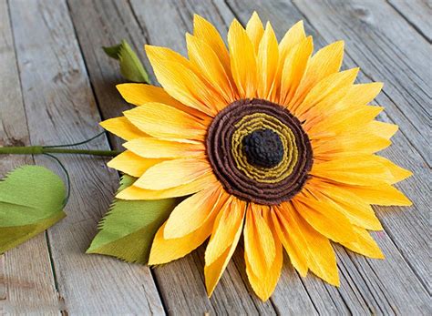 Diy Giant Crepe Paper Sunflower Livestrongly Paper Sunflowers