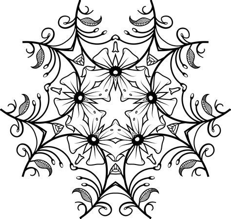 Clipart Black And White Floral Design 3