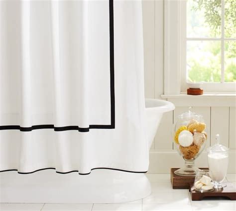 Woven lining adds to the drape of the panel. Morgan Organic Shower Curtain | Pottery Barn