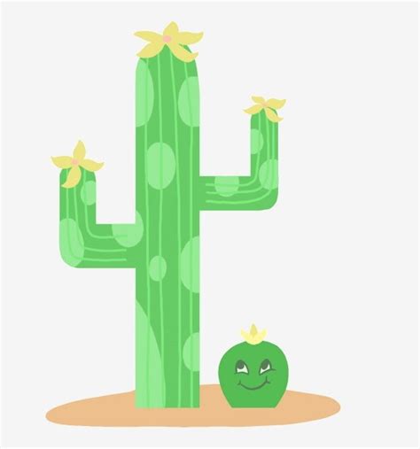 Green Cactus Png Picture Cartoon Green Cactus Cactus Plant Green