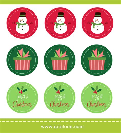 Free Christmas Sticker And Cupcake Topper Printable Ipietoon Blog