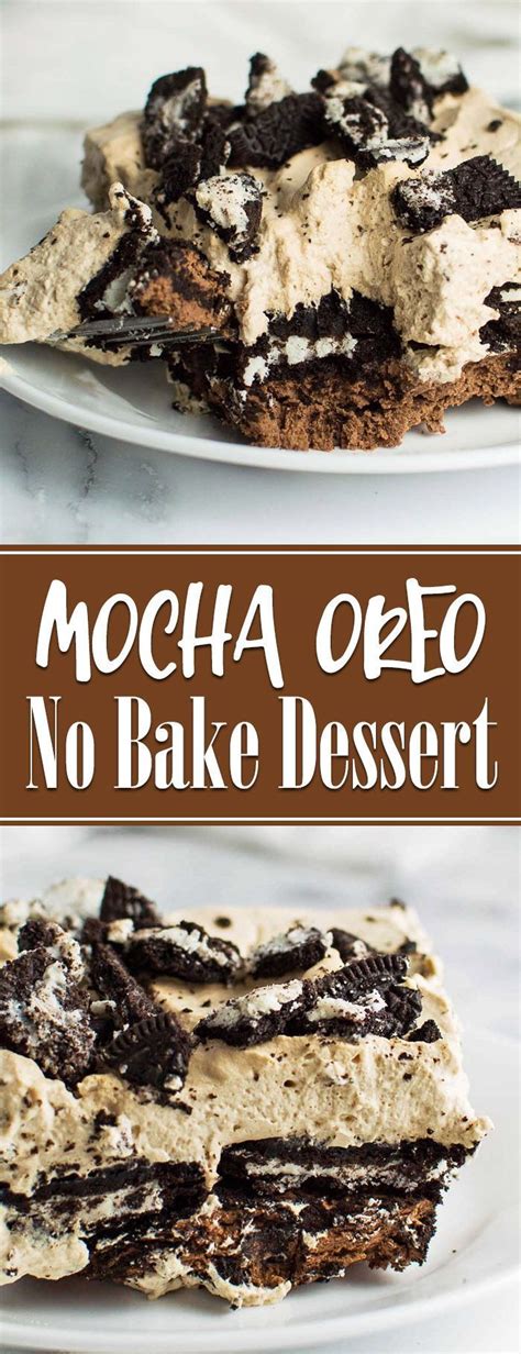 Mocha Oreo No Bake Dessert Recipe Easy Chocolate Desserts No Bake