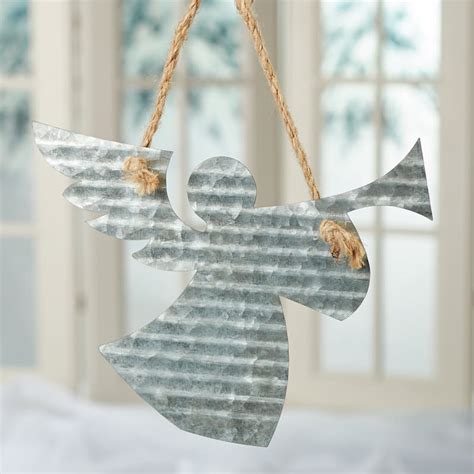 Shop christmas ornaments by most popular themes. Corrugated Galvanized Metal Angel Ornament - Christmas ...