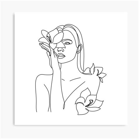 Check out our female line art selection for the very best in unique or custom, handmade pieces from our prints shops. Flower Head. Flower Girl. Line drawing woman with flowers ...