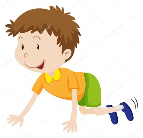 Little Boy Crawling On The Floor Stock Illustration By ©blueringmedia