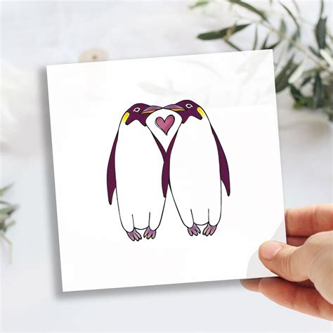 Penguins Love Greetings Card Love Valentines Card Etsy Italia